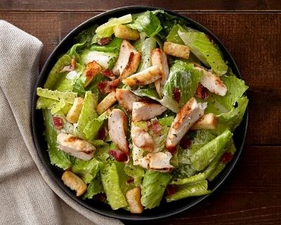 Caesar salad with chicken strips